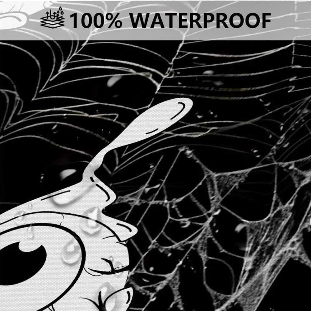 Halloween Shower Curtain Horror Scary Eyeball Shower Curtain for Bathroom Spider